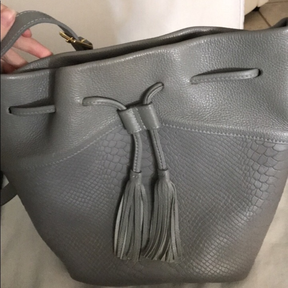 Gigi New York embossed grey python used once